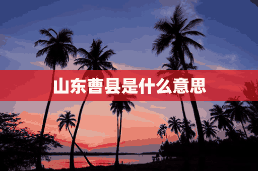 山东曹县是什么意思